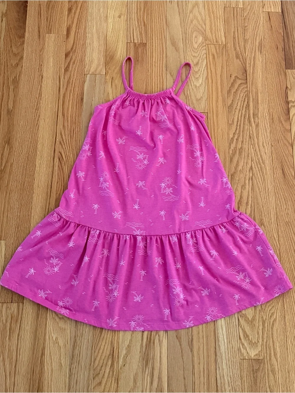 Gap Tropical Palm Tree Print Jersey Tank Dress, Medium Size 8